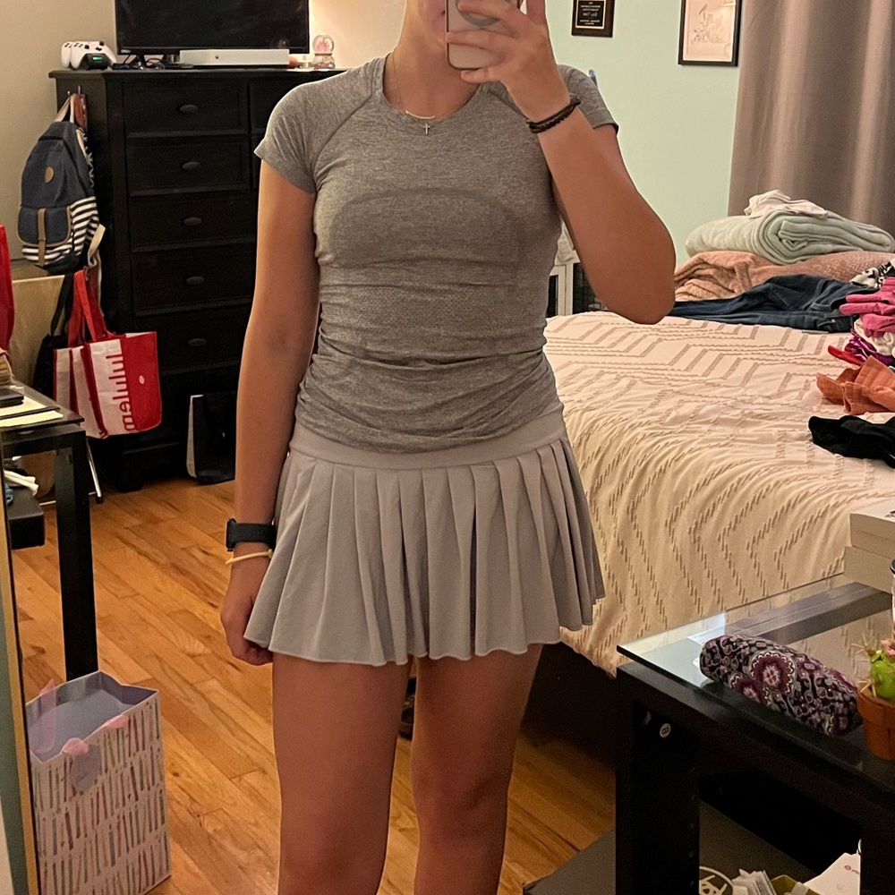 Gray Athletic Pleated Skirt
